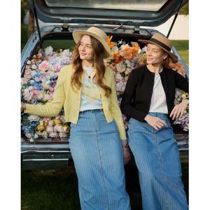 AP SS26 여성 민소매 셔츠 및 케이블 니트 가디건 의류