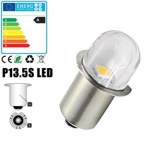 P13.5S 기본 LED 업그레이드 전구 흰색 Maglite 손전등 따뜻한 흰색 3000K 흰색 6000K DC6V-12V 교체 전구 횃불 작업 램프
