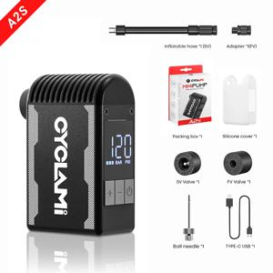 CYCLAMI A2S 알로이 휴대용 자전거 전동 펌프 120PSI 500mAh 미니 고속 고압 에어 컴프레서 (로드 MTB 슈레이더 프레스타 타이어용)