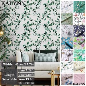 비닐 녹색 잎 껍질과 스틱 벽지 자체 접착 접촉 용지 가구 혁신을위한 이동식 방수 벽지