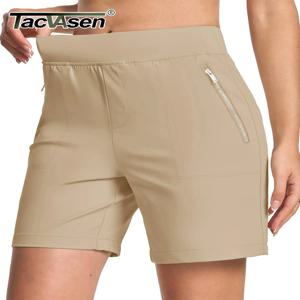 TACVASEN 여성용 하이 웨이스트 하이킹 골프 반바지(포켓 4개 포함) 7