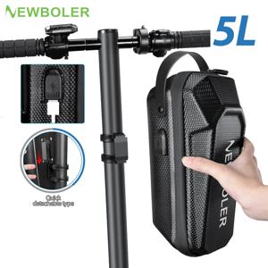 NEWBOLER 전기 스쿠터 앞 가방 핸들 방수 퀵 릴리스 3L/5L USB 포트 EVA 대용량 스쿠터 유니버설