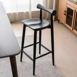 블랙 우드 아일랜드 바 스툴 등받이 높은 쿠션 미니멀리스트 거실 바 스툴 다이닝 모던 바네타 홈 가구