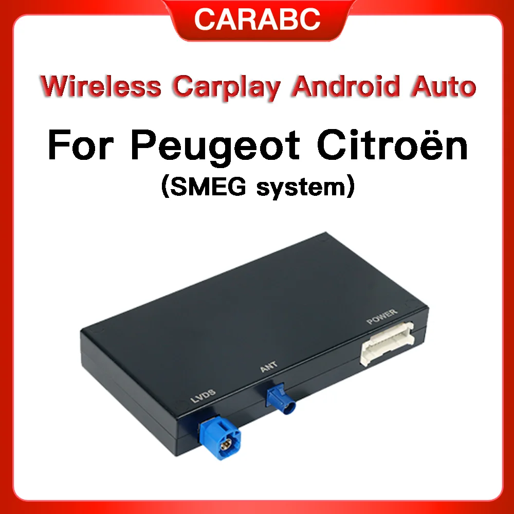푸조 시트로엥 무선 카플레이 어댑터 안드로이드 오토 모듈 SMEG 208 2008 308 508 3008 & C4 DS3 DS5 후방 카메라 지원