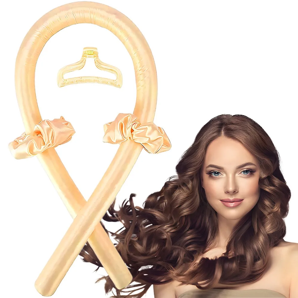 4피스 실크 히트리스 컬러 세트 빅 웨이브 헤어 도구 조절 가능한 클립 포함, DIY 스타일링, 크리스마스/발렌타인데이 선물