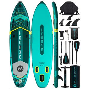 마이보트 베이스 헌터 SUP 방수 풍선식 패들보드 11'6''x34''x6'' 성인용 스탠딩 스타일 수상 낚시용 액세서리 포함 SUB