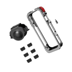 Insta360 X5용 카메라 케이지 |   실리콘 커버가 있는 경량 알루미늄 |   액션캠 액세서리용 내구성 있는 보호 마운트