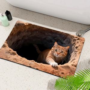 3D 착시 효과 귀여운 고양이 매트 웰컴 매트 러그 미끄럼 방지 바닥 매트 계단 러그 현관 매트