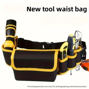 1PC 휴대용 도구 허리 파우치 - 조절 가능한 벨트, 전기 기술자 및 목수를 위한 대용량 내마모성