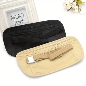 러닝 허리 가방, 보이지 않는 여행용 허리 가방, 여권, 머니 벨트 백, 숨겨진 안전 지갑, 선물 가방, 머니 백