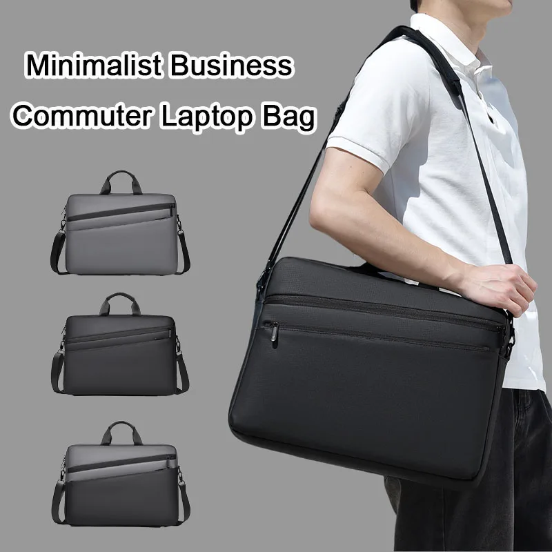 미니멀리스트 비즈니스 통근용 노트북 가방 15.6인치/17인치 남성용 노트북 토트백 방수 경량 남성용 싱글 숄더 브리프백