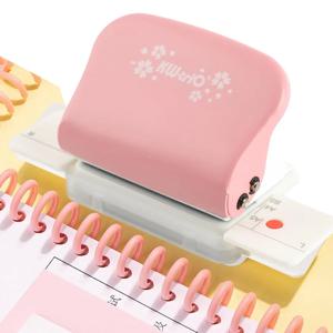 6홀 루즈리프 펀치, A4/B5/A5 용지 호환, 휴대용 제본기, 사무실 문서 제본에 적합합니다.