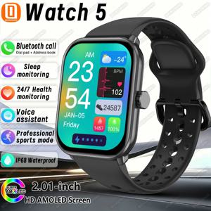 워치 5 스마트워치 글로벌 버전 남녀공용 HD AMOLED 스크린 심박수 블루투스 통화 GPS 트랙 방수 스포츠 스마트워치