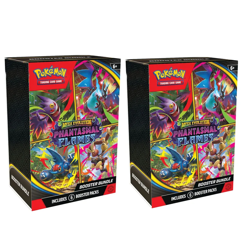 포켓몬 PTCG 영어 메가 판타말 플레임스 스칼렛 바이올렛 151 부스터 번들 버전 ME02 트레이너 박스 수집용 트레이딩 카드