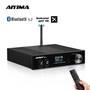 AIYIMA D03 블루투스 앰프 150Wx2 스테레오 하이파이 사운드 앰프 서브우퍼 앰프 USB DAC OLED APTX DIY 2.1 홈 오디오