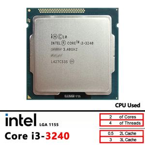 인텔 코어 i3-3240 중고 i3 3240 3.4GHz 듀얼 코어 CPU 3M 55W LGA 1155