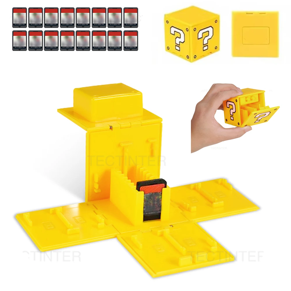 닌텐도 스위치 1/2/라이트/OLED용 게임 카드 케이스 16 슬롯 접이식 보관함 카트리지 사각형 휴대용 스위치 액세서리