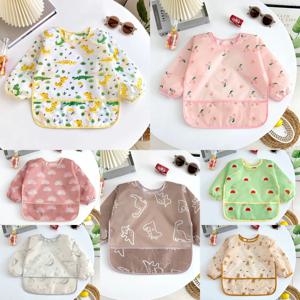 2pcs 만화 아기 Bibs 방수 신생아 두건 먹이 아기 Burp Cloths 소녀 소년 타액 수건 인쇄 앞치마