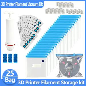 3D 프린터 필라멘트 진공 밀봉 백 - 밀봉 클립, 제습제 팩, 핸드 펌프 및 습도 표시 카드 포함 키트