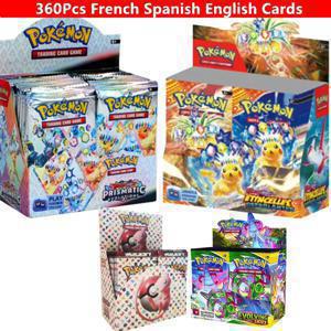 90-360Pcs 영어 프랑스어 스페인어 카르타 카르텐 포켓몬 카드 썬 문 에볼루션 부스터 박스 어린이를 위한 수집용 트레이더 카드