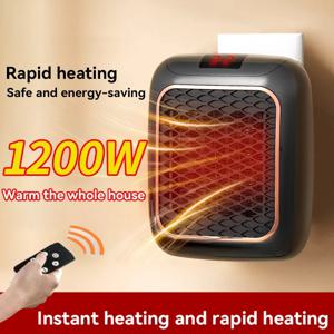 1200W 미니 히터 벽걸이형 전기 히터 빠른 난방 PTC 세라믹 욕실 히터 실내 침실용 리모컨 포함