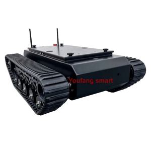 50kg 하중 TR500 RC 탱크 고무 트랙 섀시 DC 모터 탄소강 서스펜션 STM32 시스템 로봇카 RC 탱크용 FS 핸들