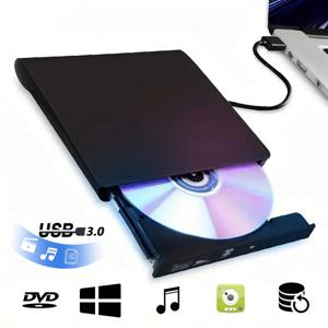 USB 3.0 USB C 외장 CD/DVD RW 드라이브 리더 버너 휴대용 DVD 플레이어 광학 드라이브 (PC, 노트북, Windows 11, 10, Linux OS, Mac 호환)