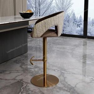 현대식 산업용 주방 카운터 인체공학적 바 의자 벤치 등받이 고급 인테리어 조절 가능 회전 스툴 사무실 북유럽 스타일