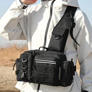 남성용 전면 가슴 가방 전술 배낭 몰리 낚시 루어 앰핑 야외 여행 패니 팩 다기능 리그 허리 가방