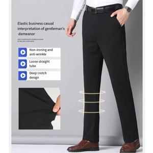 29-42 남성 여름 얇은 패션 비즈니스 캐주얼 정장 바지 긴 바지 남성 탄성 스트레이트 슬리브 공식 바지 플러스 사이즈