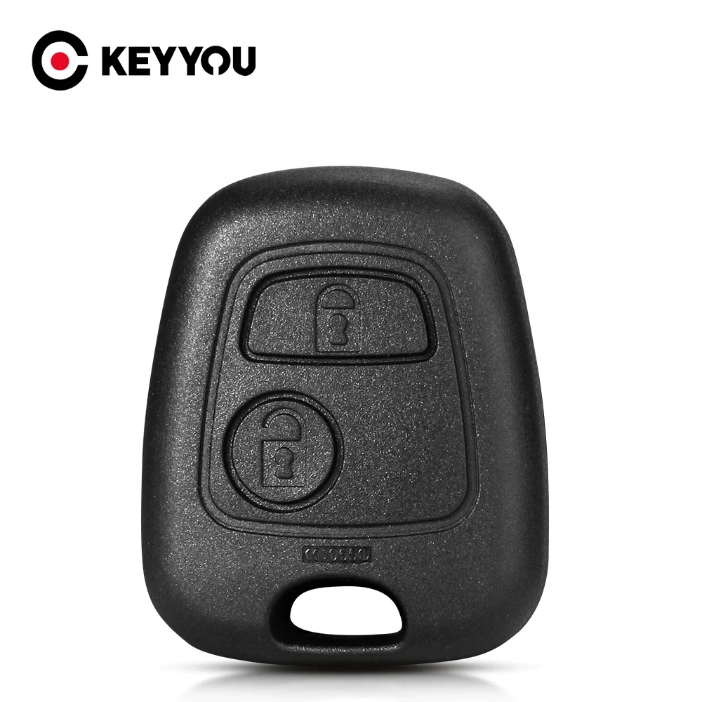KEYYOU 리모컨 자동차 키 쉘 케이스 교체용 2버튼 푸조 206 207 307 408 607 시트로엥 C1 C2 C3 C4 씨트로엥 카라파니코용