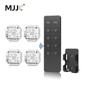 LED 조광기 220V AC Triac 조광기 230V 110V 무선 RF 디밍이 가능한 푸시 스위치, LED 램프 220V 전구 S1-B 용 2.4G 원격 조광기 포함