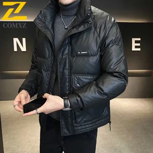 남성용 패딩 의류, 단색 화이트 덕 다운, 두꺼운 따뜻한 야외 여행 스탠드 칼라 코트, 남성용 다운 재킷, 가을 겨울