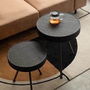 프랑스 빈티지 소파 사이드 테이블 현대 라운드 PE 등나무 철 아트 커피 테이블 크리 에이 티브 디자인 홈 가구 Couchtisch FYCT