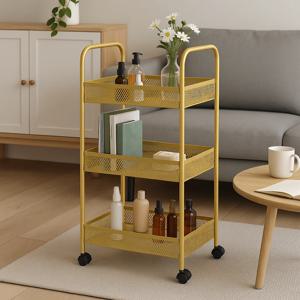 살롱 롤링 카트 휴대용 미용 보관 트롤리 네일 헤어 타투 도구 3단 메탈 이동식 정리함 살롱 트롤리