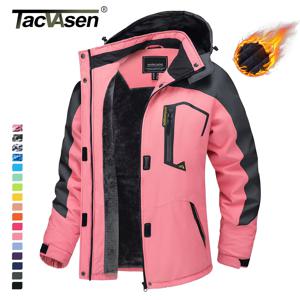 TACVASEN 겨울 스키 스노보드 재킷 여성용 방수 보온 헤비 플리스 재킷 캐주얼 작업용 레인 코트 윈드브레이커 파카