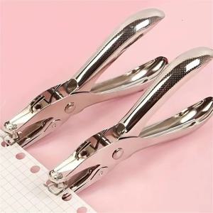 1개 6mm 금속 구멍 펀치 플라이어 단일 구멍 펀치 핸드 페이퍼 스크랩북 펀치 1-8페이지 종이 구멍 펀치 도구