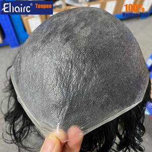 0.02mm 초박형 남성용 헤어피스 스킨 가발 (남성용 6인치 모발 보형물) 100% 인모 초박형 스킨 부분가발 (남성용)