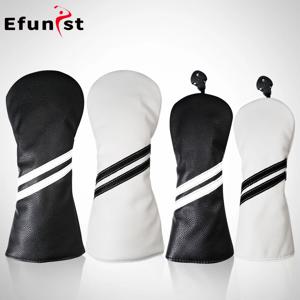 골프 헤드커버 골프 클럽 커버 스트라이프 스타일 PU 가죽 부드럽고 내구성 있는 드라이버 페어웨이 하이브리드 방수 보호 커버 우드 커버