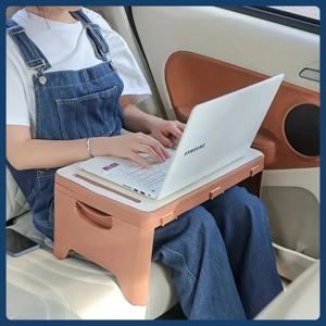 접이식 랩 데스크 수납 칸막이 포함 - 견고한 노트북 트레이 및 서빙 데스크, 휴대용 침대 테이블 정리함 포함