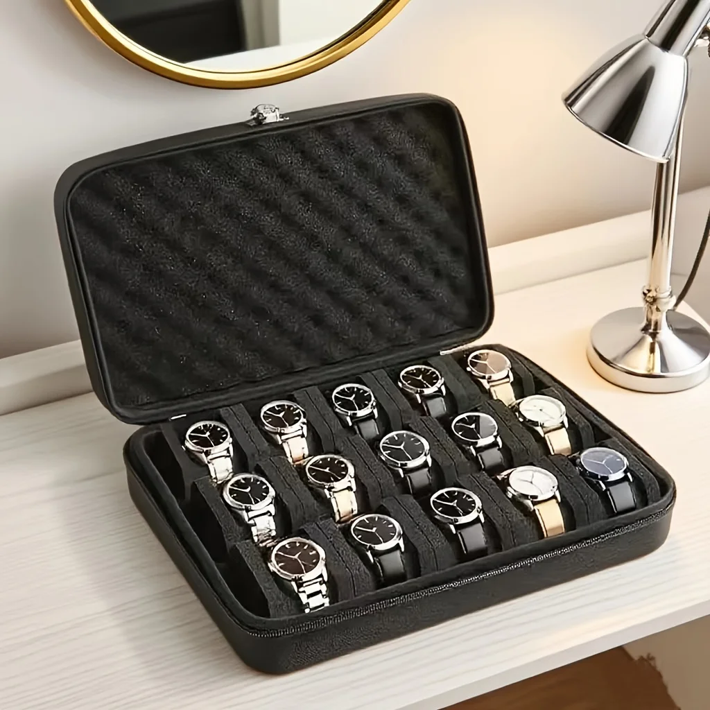 고급 시계 보관 상자, 15개의 카드 슬롯 시계 보관 상자, 휴대용 보석 보관 상자, 디스플레이 캐비닛, 가정용에 적합