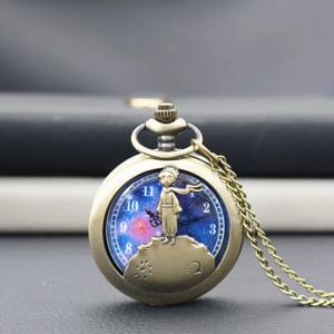 레트로 어린 왕자 플립 포켓 워치, 속이 빈 만화 목걸이 포켓 워치, 학생 선물 포켓 워치