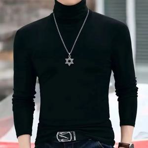 가을 겨울 남성 터틀넥 스웨터 캐주얼 보온 긴팔 슬림핏 풀오버 스트레치 기본 탑 스웨트셔츠 점퍼 티셔츠