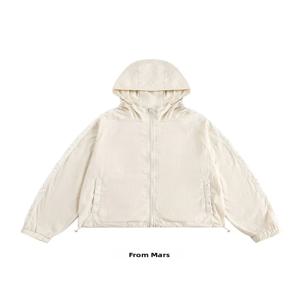 ex 루즈핏 모자, 자외선 차단 의류, 레이스 트리밍 캐주얼 의상, 롱 슬리브, 2025년 여름 패션 트렌드