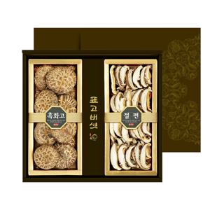 자연식탁 국내산 참나무 건 표고버섯 선물세트[행복2호] (흑화고100g/절편100g)