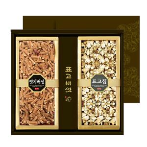 자연식탁 국내산 참나무 건 표고버섯 선물세트[건강7호] (표고칩100g/영지버섯칩100g)