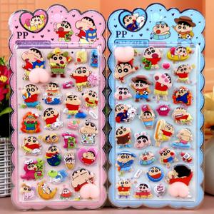 4스타일 귀여운 크레용 신짱 발광 부드러운 3D 푹신한 엉덩이 스티커 스트레스 해소 귀여운 휴대폰 케이스 병 장식 스티커