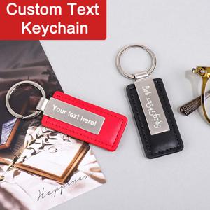 PU 가죽 맞춤 이름 키체인 선물, 맞춤 텍스트 키체인, 레이저 각인 날짜, 파티 선물, 개인 맞춤 이름 키링