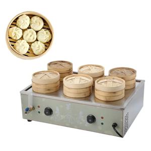 6구 스팀기로 작은 케이지형 빵, 새우만두, 야채찜 등을 가열 및 보온하는 상업용 제품입니다.