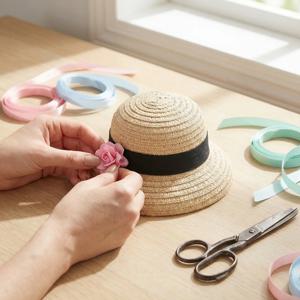 1Pcs 미니어처 밀짚 모자 인형 집 장식을위한 사랑스러운 수제 세련된 미니 태양 모자 요정 정원 공예 액세서리